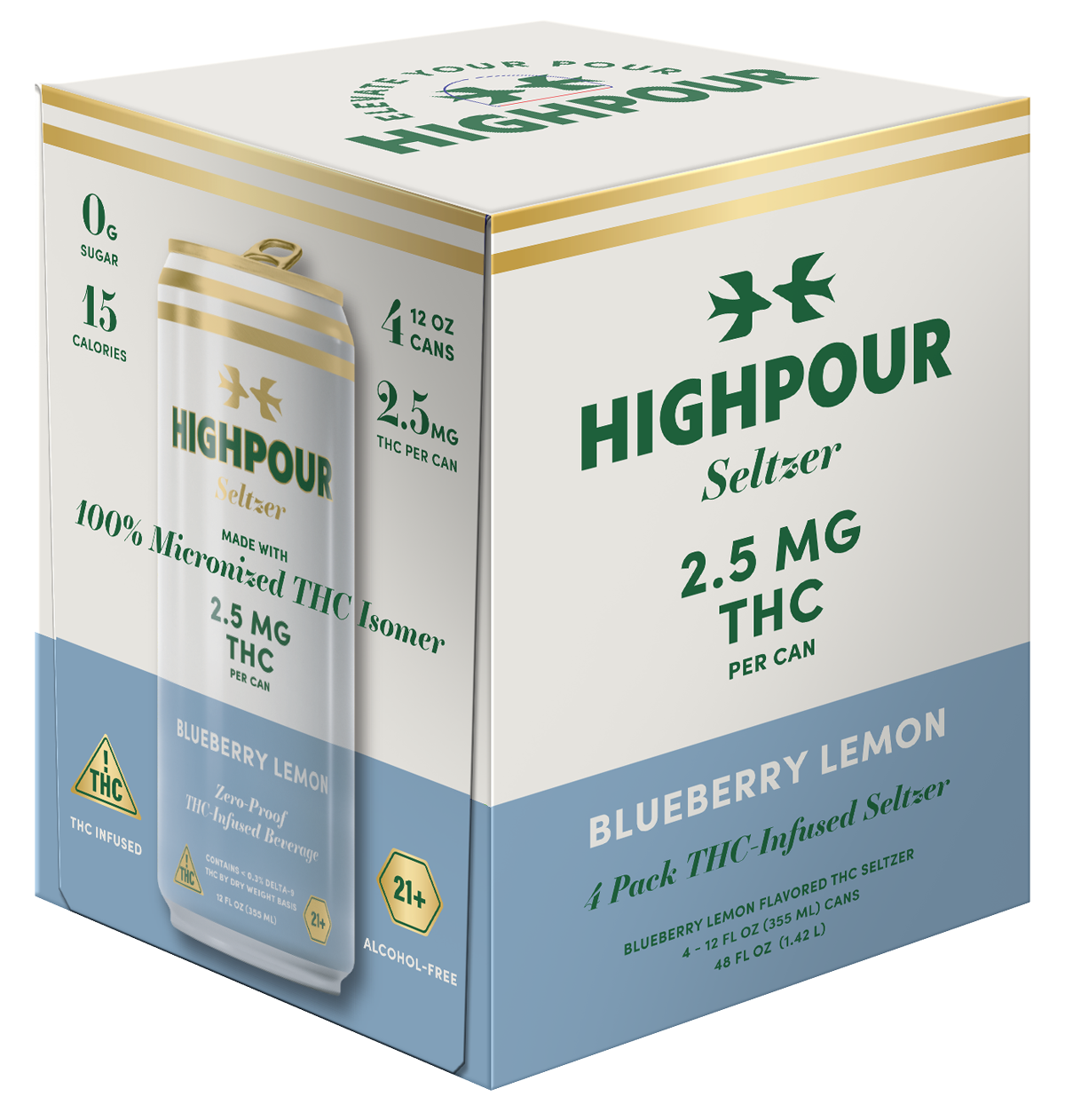 Highpour Blueberry Lemon Seltzer (2.5mg THC)