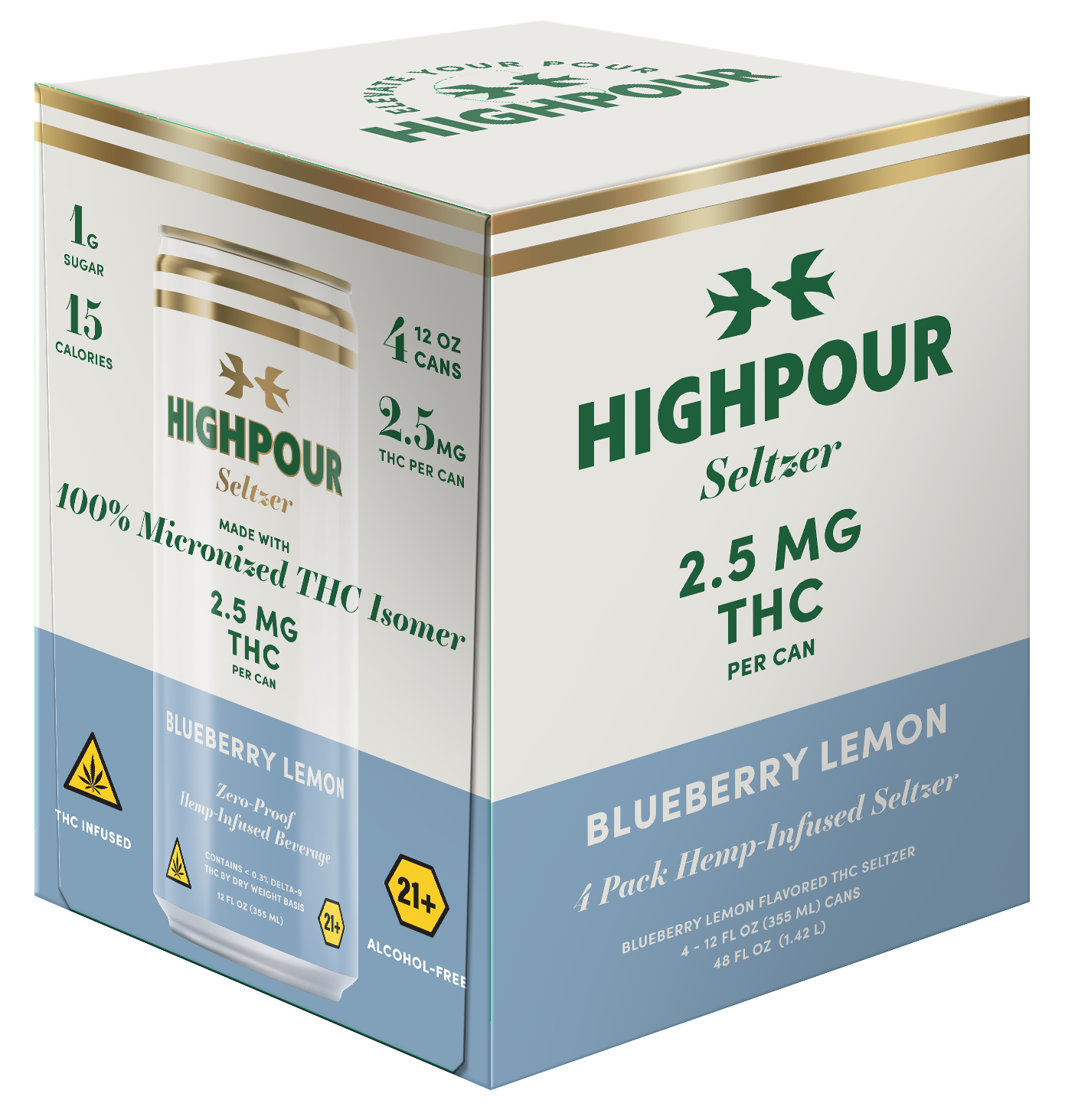Highpour Blueberry Lemon Seltzer (2.5mg THC)