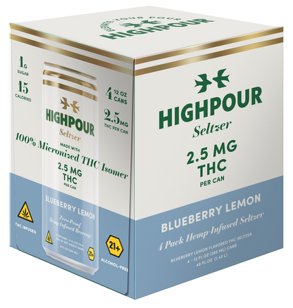 Highpour Blueberry Lemon Seltzer (2.5mg THC)