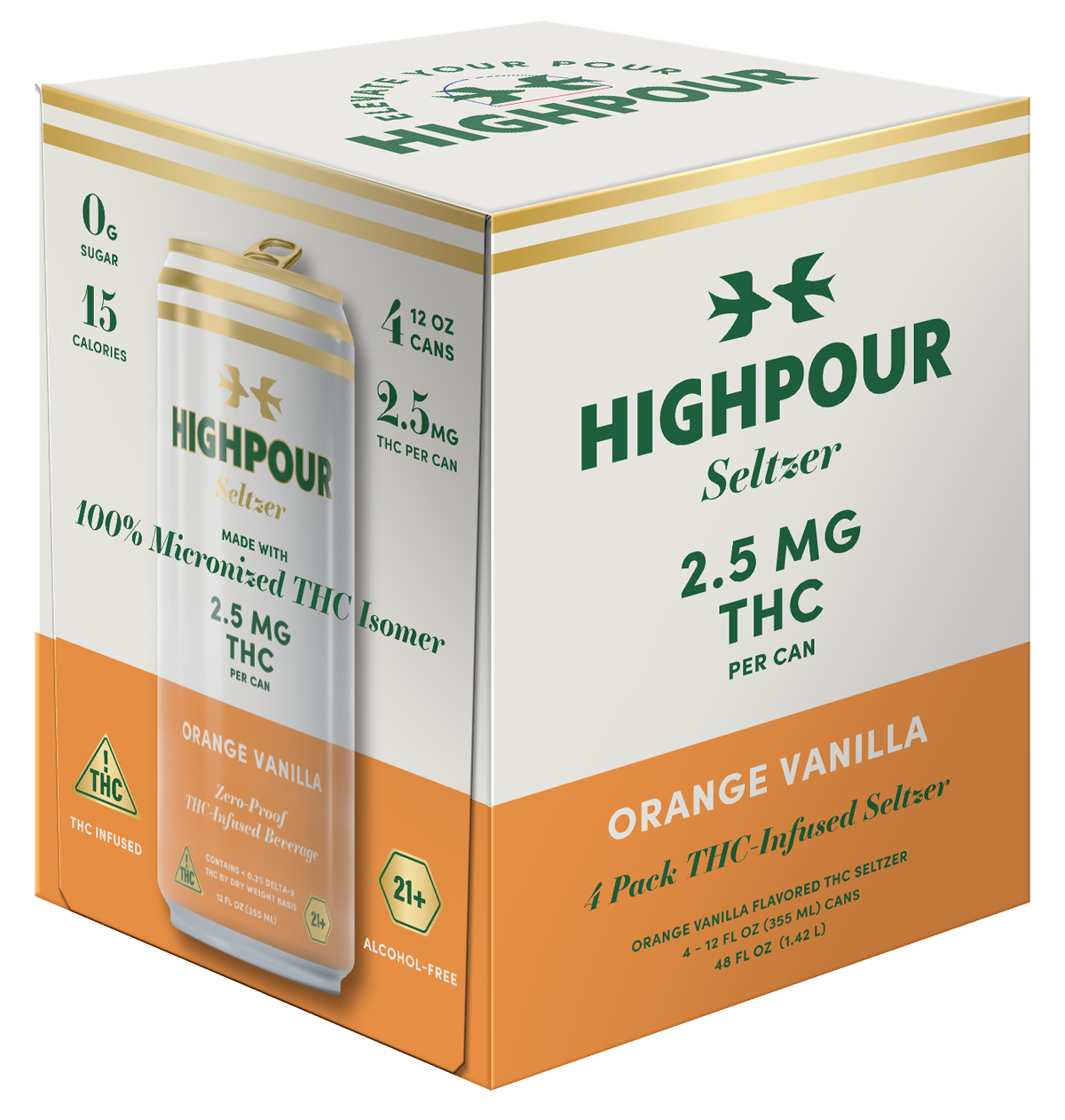 Highpour Orange Vanilla Seltzer (2.5mg THC)