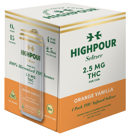 Highpour Orange Vanilla Seltzer (2.5mg THC)