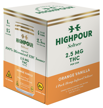 Highpour Orange Vanilla Seltzer (2.5mg THC)
