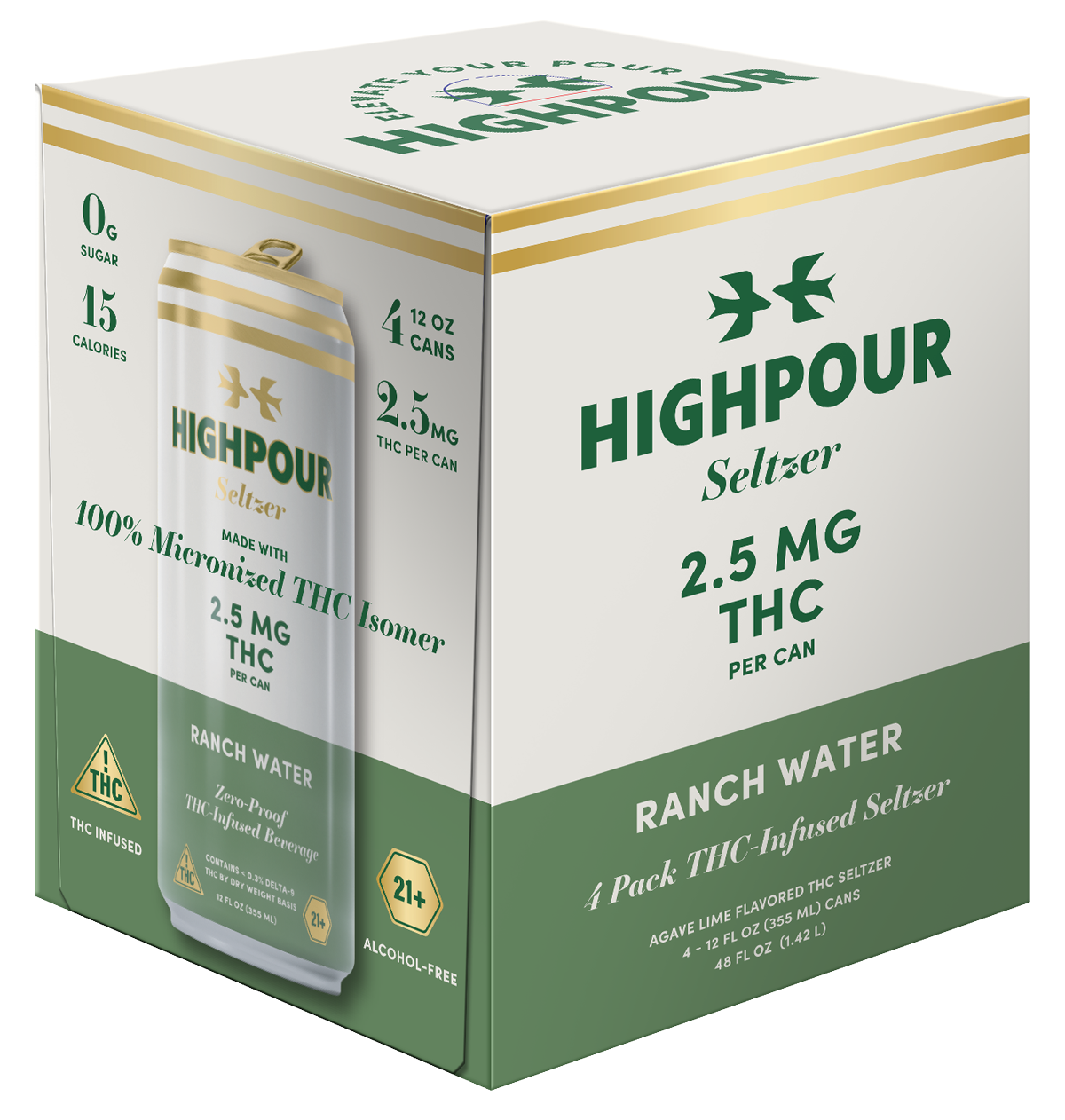 Highpour Ranch Water Seltzer (2.5mg THC)