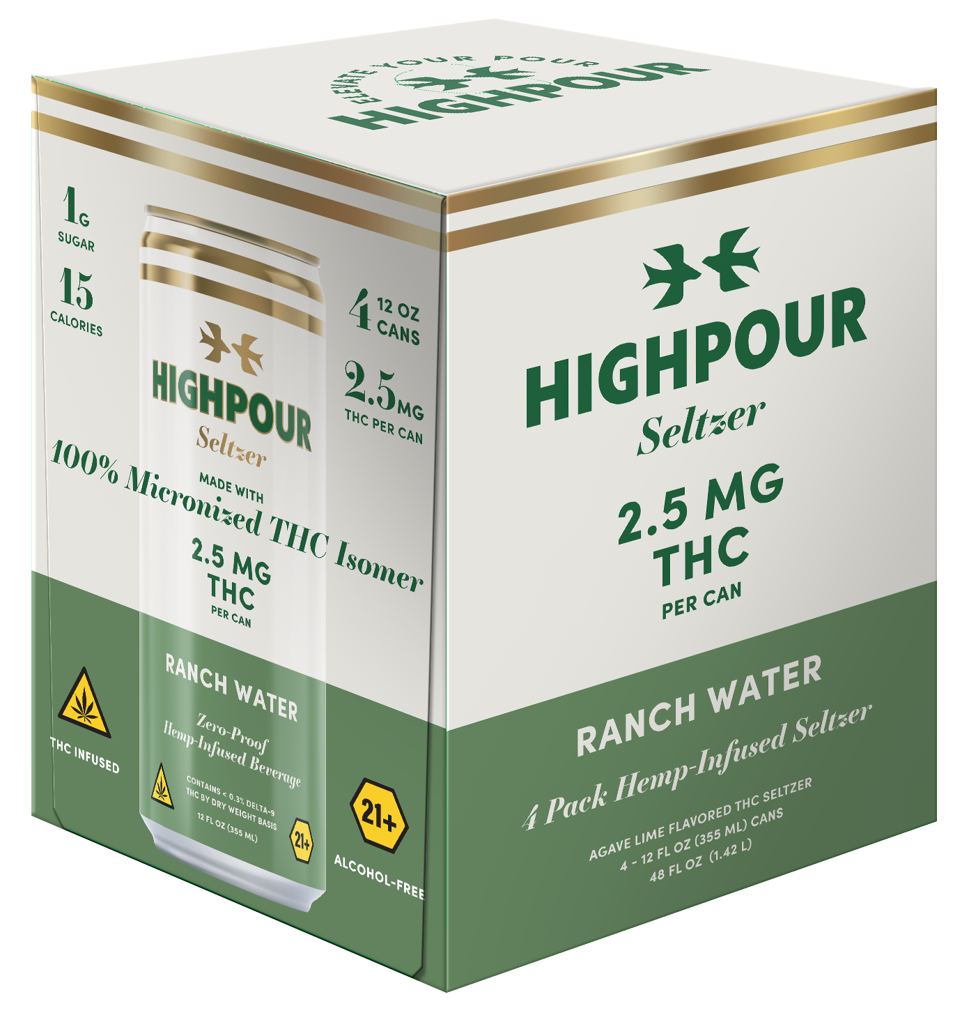 Highpour Ranch Water Seltzer (2.5mg THC)