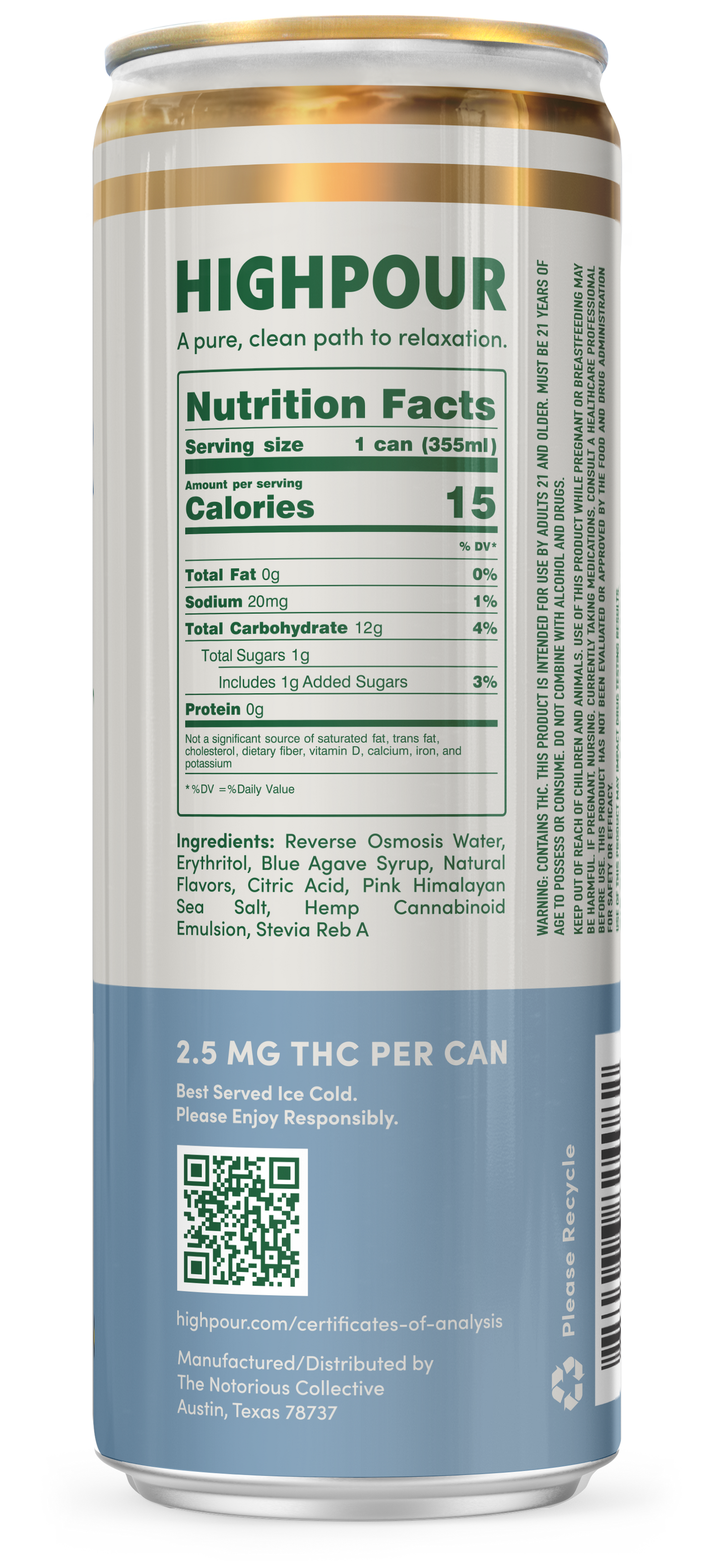 Highpour Blueberry Lemon Seltzer (2.5mg THC)