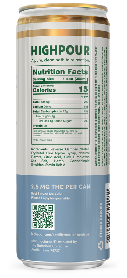 Highpour Blueberry Lemon Seltzer (2.5mg THC)