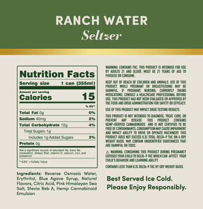 Highpour Ranch Water Seltzer (2.5mg THC)